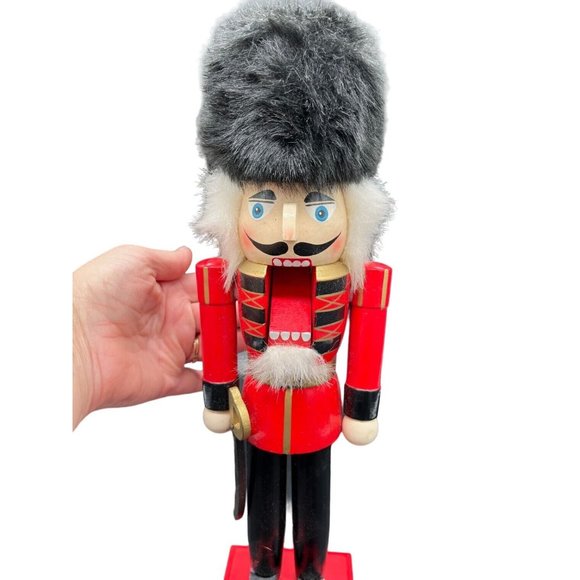 Toy Soldier Nut Cracker 14" Red Wooden Nutcracker with sword - Picture 7 of 7